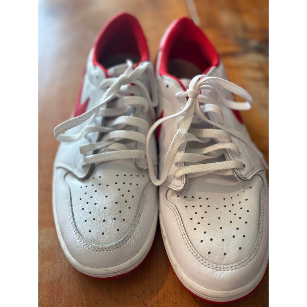 Nike Jordan Air Jordan 1 Low Mens 12 Sneakers White University Red CZ0790-161 - Picture 4 of 10